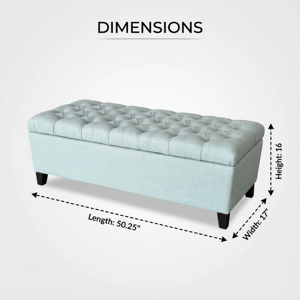 English Elm 50.25" Upholstered Storage Bench with Safety Hinge Soft Foam Seat for Bedroom Entryway W5325P423771