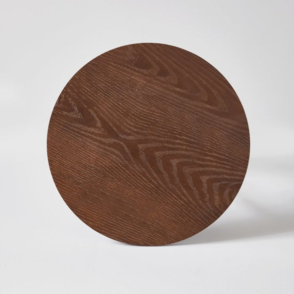 English Elm 100% Solid Wood Round Side Tables Set of Two with U-shaped Base for Living Room W5368P495794