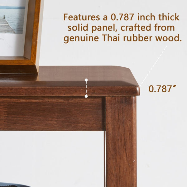 English Elm 100% Solid Rubberwood 2-tier End Table with Open Shelf for Living Room or Office W5368P497698