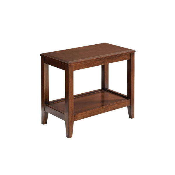 English Elm 100% Solid Rubberwood 2-tier End Table with Open Shelf for Living Room or Office W5368P497698
