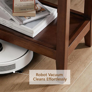 English Elm 100% Solid Rubberwood 2-tier End Table with Open Shelf for Living Room or Office W5368P497698