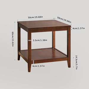 English Elm Solid Wood Two Tier Square Side Table Compact Nightstand for Bedroom or Living Room W5368P497700