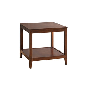 English Elm Solid Wood Two-tier Square End Table with Open Shelf for Bedroom or Living Room W5368P497701