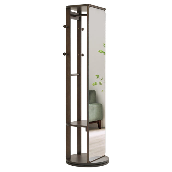 English Elm Solid Rubberwood Freestanding Jewelry Armoire with 360 Degree Rotating Full Length Mirror W5368P497703