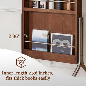 English Elm Arched Rubberwood Floor Mirror Rolling Storage Shelves Freestanding Dressing Vanity Cart W5368P497704