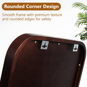 English Elm Full Length Beech Wood Floor Mirror Freestanding Walnut Finish for Bedroom or Dressing Room W5368P497709