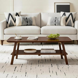 English Elm Wooden Mid-century Coffee Table Folding Legs Open Shelf Walnut Living Room W5368P497712