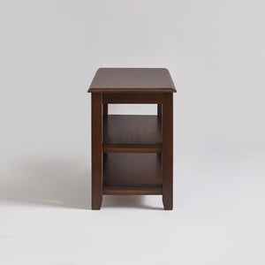 English Elm 2-Tier Solid Wood Entryway Bench with Open Shoe Shelving and Warm Natural Finish W5368P499332