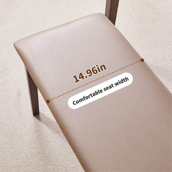 English Elm Solid Wood Frame Upholstered Bench Japandi Style Waterproof Tech Fabric Seat W5368P503714