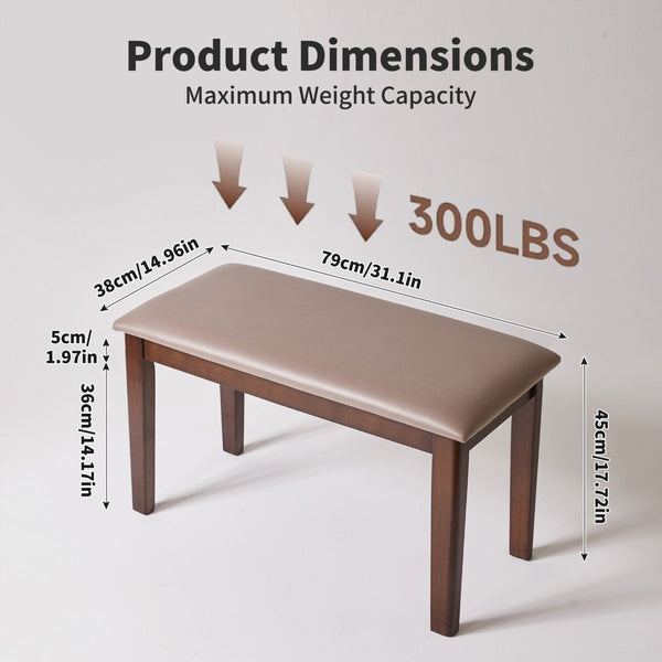 English Elm Solid Wood Frame Upholstered Bench Japandi Style Waterproof Tech Fabric Seat W5368P503714
