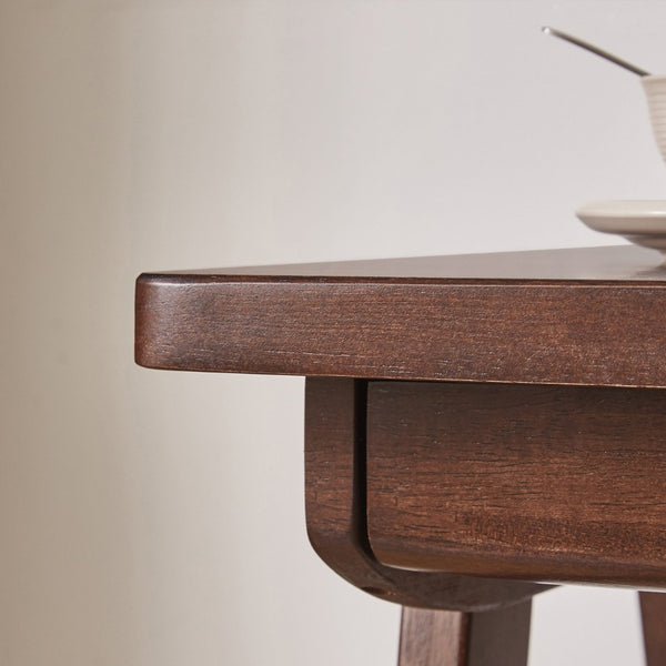 English Elm 100% Solid Rubberwood Writing Desk Retro Walnut Finish with Drawer for Home Office W5368P512517