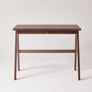 English Elm 100% Solid Rubberwood Writing Desk Retro Walnut Finish with Drawer for Home Office W5368P512517