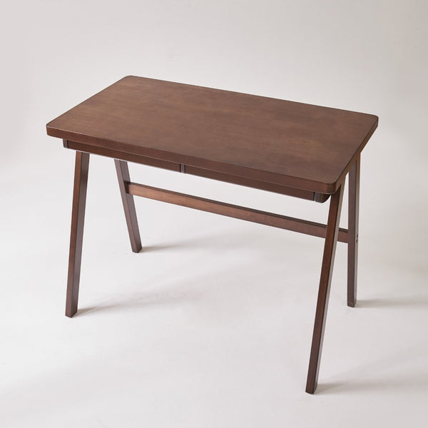 English Elm 100% Solid Rubberwood Writing Desk Retro Walnut Finish with Drawer for Home Office W5368P512517