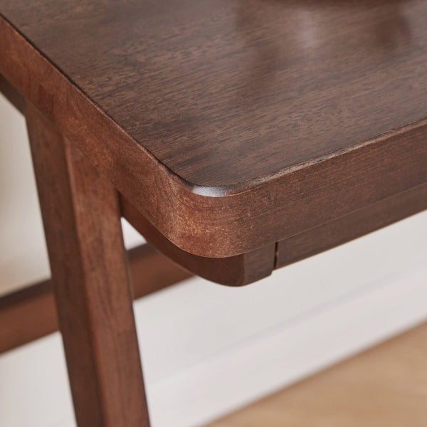 English Elm 100% Solid Rubberwood Writing Desk with Drawer Retro Walnut A-Frame Home Office W5368P512519