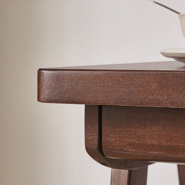 English Elm 100% Solid Rubberwood Writing Desk with Drawer Retro Walnut A-Frame Home Office W5368P512519
