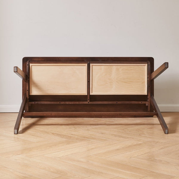English Elm 100% Solid Rubberwood Writing Desk with Drawer Retro Walnut A-Frame Home Office W5368P512519