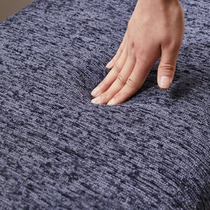 English Elm Modern Chenille Upholstered Bench with Walnut V Legs Foam Seat for Bedroom Entryway Blue W5368P517797