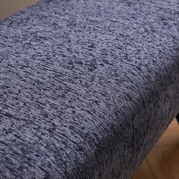 English Elm Modern Chenille Upholstered Bench with Walnut V Legs Foam Seat for Bedroom Entryway Blue W5368P517797