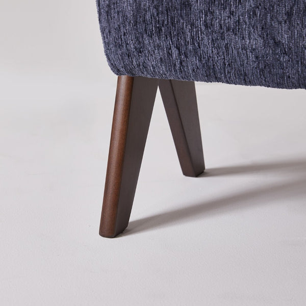 English Elm Modern Chenille Upholstered Bench with Walnut V Legs Foam Seat for Bedroom Entryway Blue W5368P517797