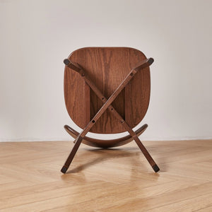 English Elm Solid Oak Dining Chair Set of Two with Butterfly Backrest Mid-Century Walnut Finish W5368P531783