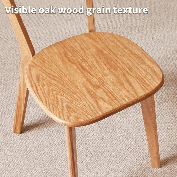 English Elm Set of 2 Solid Wood Dining Chairs with Ergonomic Backrest for Kitchen or Cafe Natural Wood Red Oak W5368P531788