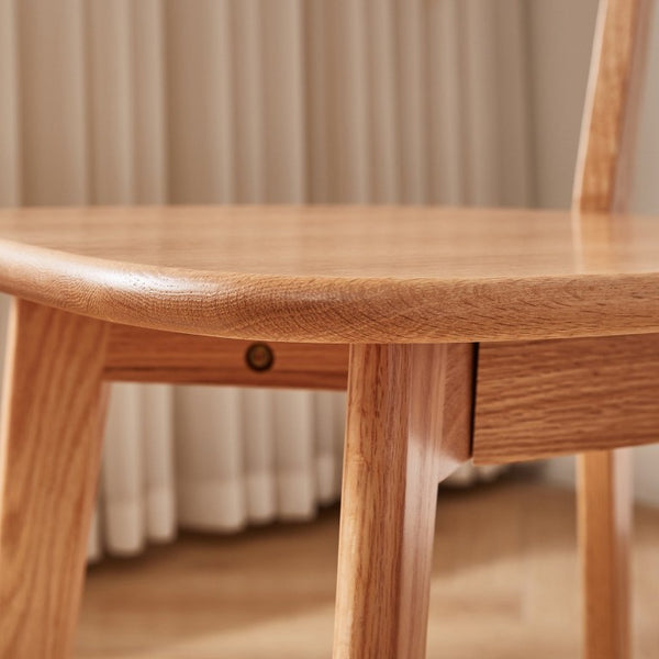 English Elm Set of 2 Solid Wood Dining Chairs with Ergonomic Backrest for Kitchen or Cafe Natural Wood Red Oak W5368P531788