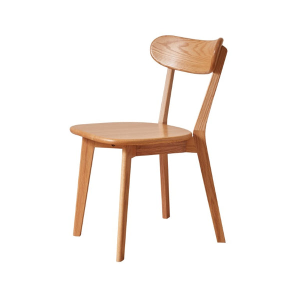 English Elm Set of 2 Solid Wood Dining Chairs with Ergonomic Backrest for Kitchen or Cafe Natural Wood Red Oak W5368P531788