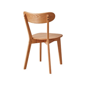 English Elm Set of 2 Solid Wood Dining Chairs with Ergonomic Backrest for Kitchen or Cafe Natural Wood Red Oak W5368P531788