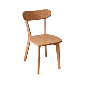 English Elm Set of 2 Solid Wood Dining Chairs with Ergonomic Backrest for Kitchen or Cafe Natural Wood Red Oak W5368P531788