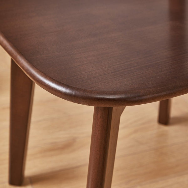 English Elm Set of 2 Solid Wood Dining Chairs with Ergonomic Backrest for Kitchen or Cafe Walnut Rubber Wood W5368P531829