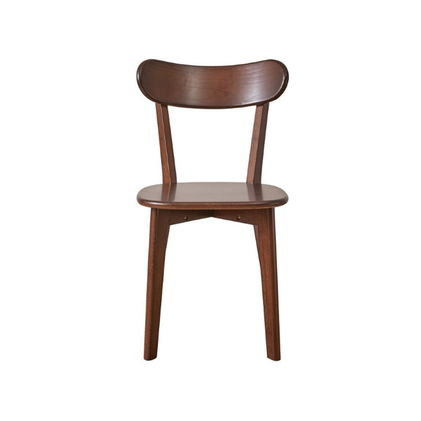 English Elm Set of 2 Solid Wood Dining Chairs with Ergonomic Backrest for Kitchen or Cafe Walnut Rubber Wood W5368P531829