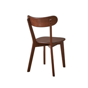 English Elm Set of 2 Solid Wood Dining Chairs with Ergonomic Backrest for Kitchen or Cafe Walnut Rubber Wood W5368P531829