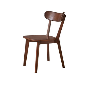 English Elm Set of 2 Solid Wood Dining Chairs with Ergonomic Backrest for Kitchen or Cafe Walnut Rubber Wood W5368P531829