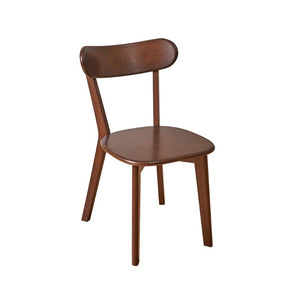 English Elm Set of 2 Solid Wood Dining Chairs with Ergonomic Backrest for Kitchen or Cafe Walnut Rubber Wood W5368P531829