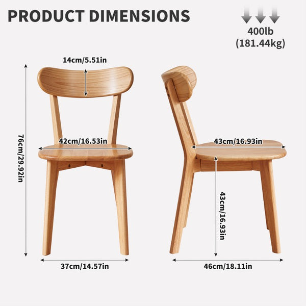 English Elm 2 Solid Rubberwood Dining Chairs Dark Walnut Curved Back Bistro Kitchen Set W5368P531830
