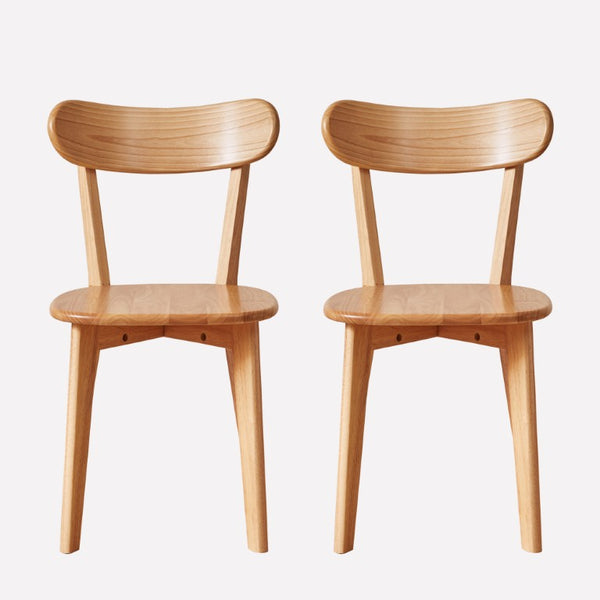 English Elm 2 Solid Rubberwood Dining Chairs Dark Walnut Curved Back Bistro Kitchen Set W5368P531830