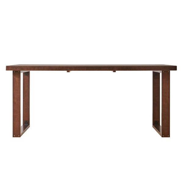 English Elm 180Cm Solid Walnut Rectangular Dining Table Mid Century Modern Seats Six with Tapered Legs W5368P538352