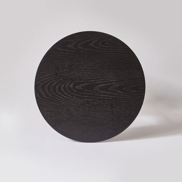 English Elm Round Solid Wood Side Tables Set of 2 with Embossed Grain T-Base Modern Minimalist W5368P551811