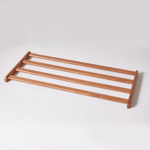 English Elm Heavy‑duty Solid Pine A-Frame Clothes Rack with Bottom Shelf and Side Hooks for Bedroom Cherry W5368P553507