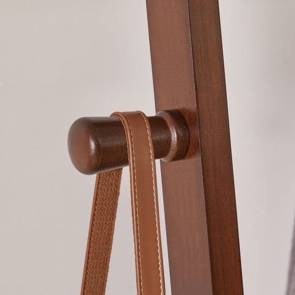 English Elm Heavy‑duty Solid Pine A-Frame Clothes Rack with Bottom Shelf and Side Hooks for Bedroom Walnut W5368P553508