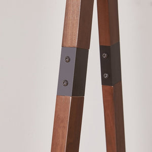 English Elm Heavy‑duty Solid Pine A-Frame Clothes Rack with Bottom Shelf and Side Hooks for Bedroom Walnut W5368P553508