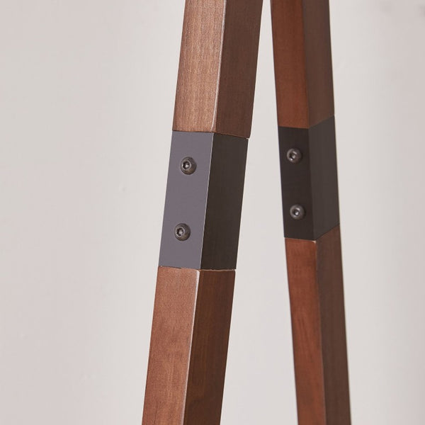 English Elm Heavy‑duty Solid Pine A-Frame Clothes Rack with Bottom Shelf and Side Hooks for Bedroom Walnut W5368P553508