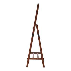 English Elm Heavy‑duty Solid Pine A-Frame Clothes Rack with Bottom Shelf and Side Hooks for Bedroom Walnut W5368P553508