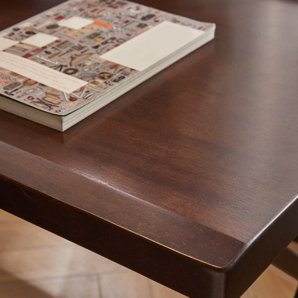 English Elm Solid Walnut Wood 63 Inch Dual Workstation Desk with Industrial Matte Black Frame W5368S00002