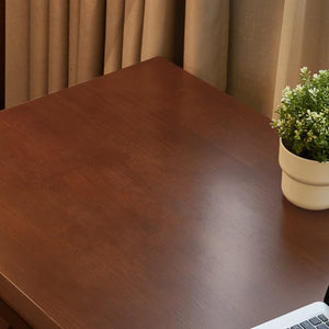 English Elm Solid Walnut Wood 63 Inch Dual Workstation Desk with Industrial Matte Black Frame W5368S00002