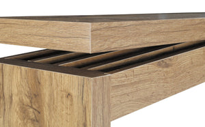 English Elm Wooden Brazilian Walnut Console Table with Wavy Apron for Entryway Hallway Sofa Back Walnut Brown W5379P501667