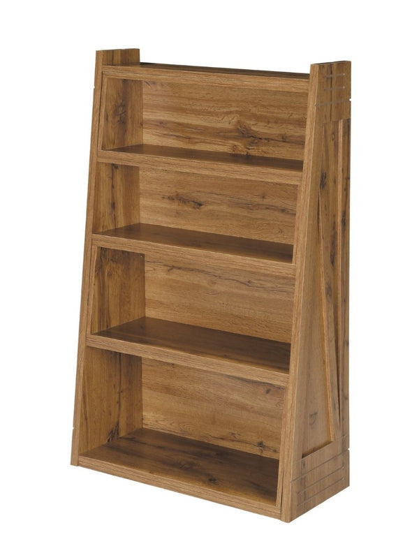 English Elm Wooden Walnut Corner Bookcase Modular L-Shaped Shelving Unit for Living Room Study White + Light Oak W5379P501962