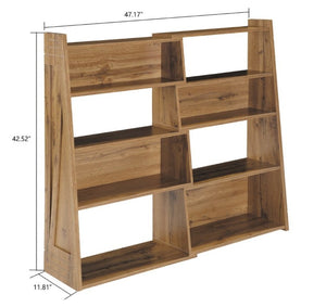 English Elm Wooden Walnut Corner Bookcase Modular L-Shaped Shelving Unit for Living Room Study White + Light Oak W5379P501962