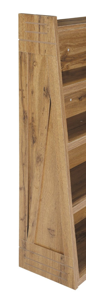 English Elm Wooden Walnut Corner Bookcase Modular L-Shaped Shelving Unit for Living Room Study White + Light Oak W5379P501962