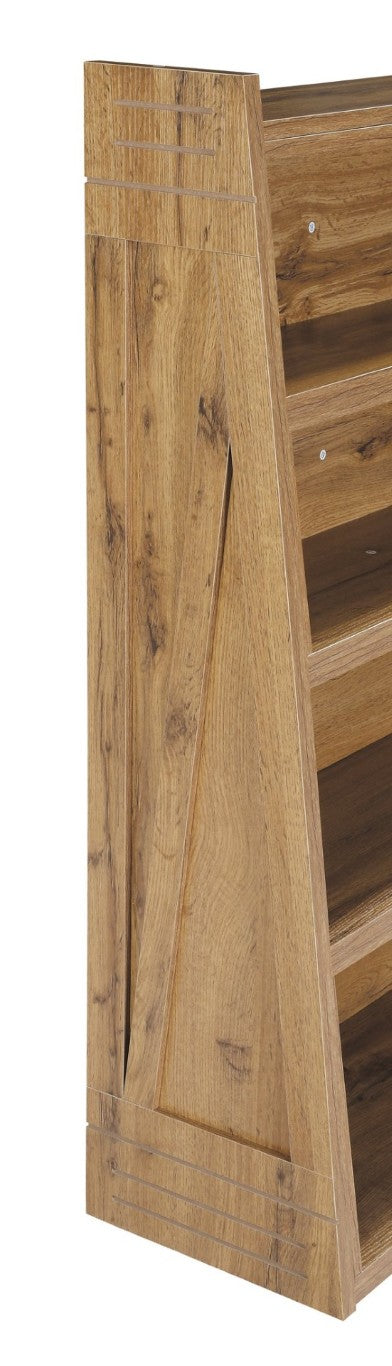 English Elm Wooden Walnut Corner Bookcase Modular L-Shaped Shelving Unit for Living Room Study White + Light Oak W5379P501962